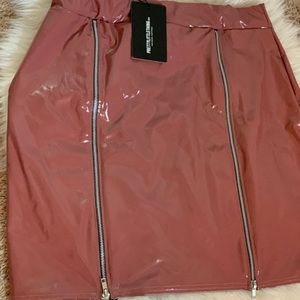 💕Lus Rose Vinyl ZIP Detail Bodycon skirt💕